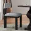 Mid Century 5 Piece Dining Set With Upholstered Metal Leg Chairs And Solid Wood Top Table - Black / White / Natural - Image 4
