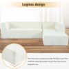 Modular Combination Living Room Sofa Set, Modern Minimalist Sofa, Living Room Upholstered Sofa Bed, Bedroom, 2 Pieces Computer Free Combination, L - Shaped - Beige - Image 8