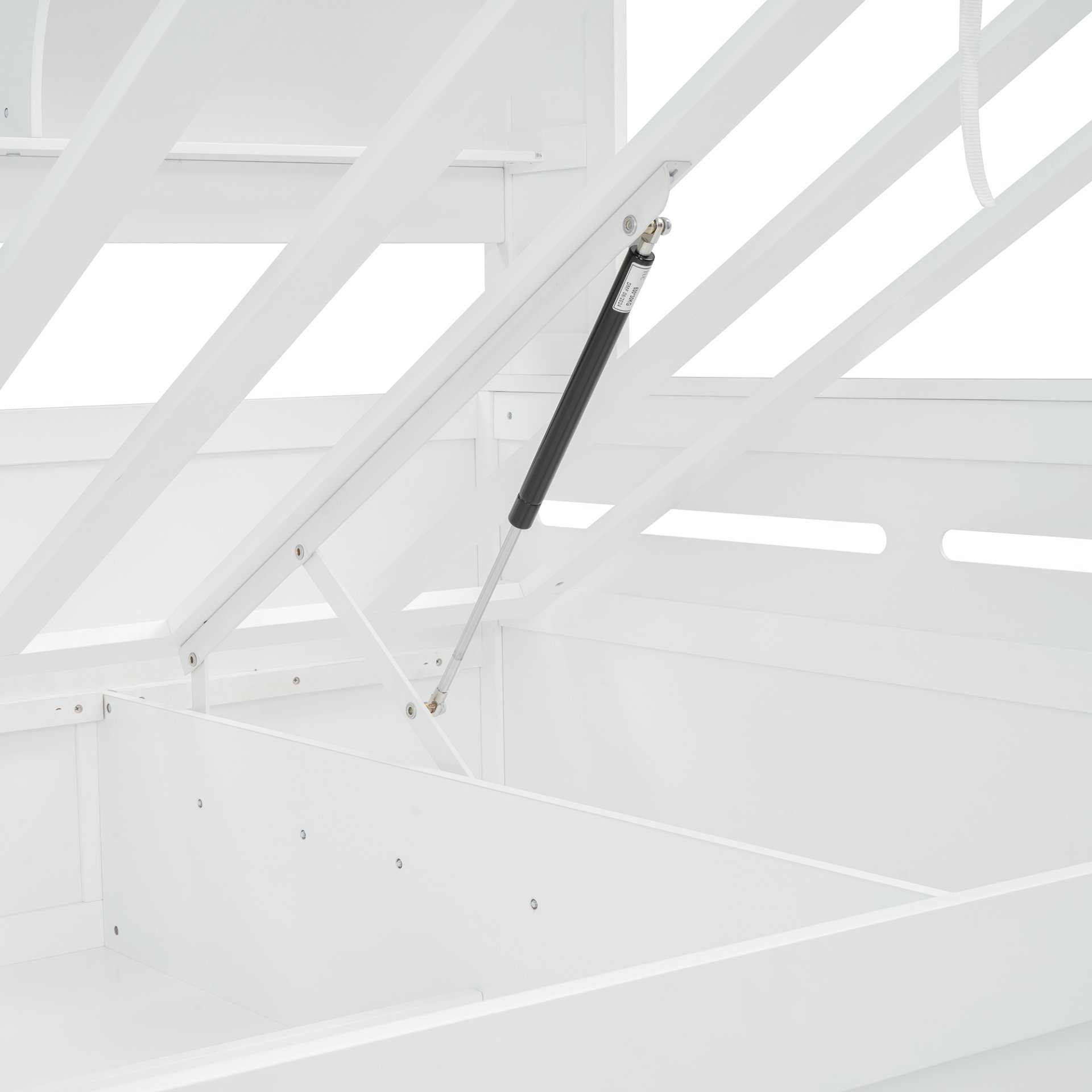 Full Size Wooden Daybed With Hydraulic Bed And All In One Cabinet And Shelf - White - Image 10