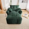 Ergonomic Single Seater Sofa With Ottoman, High Resilience Support Cushions, Modern Lounge Chair - Green - Image 5