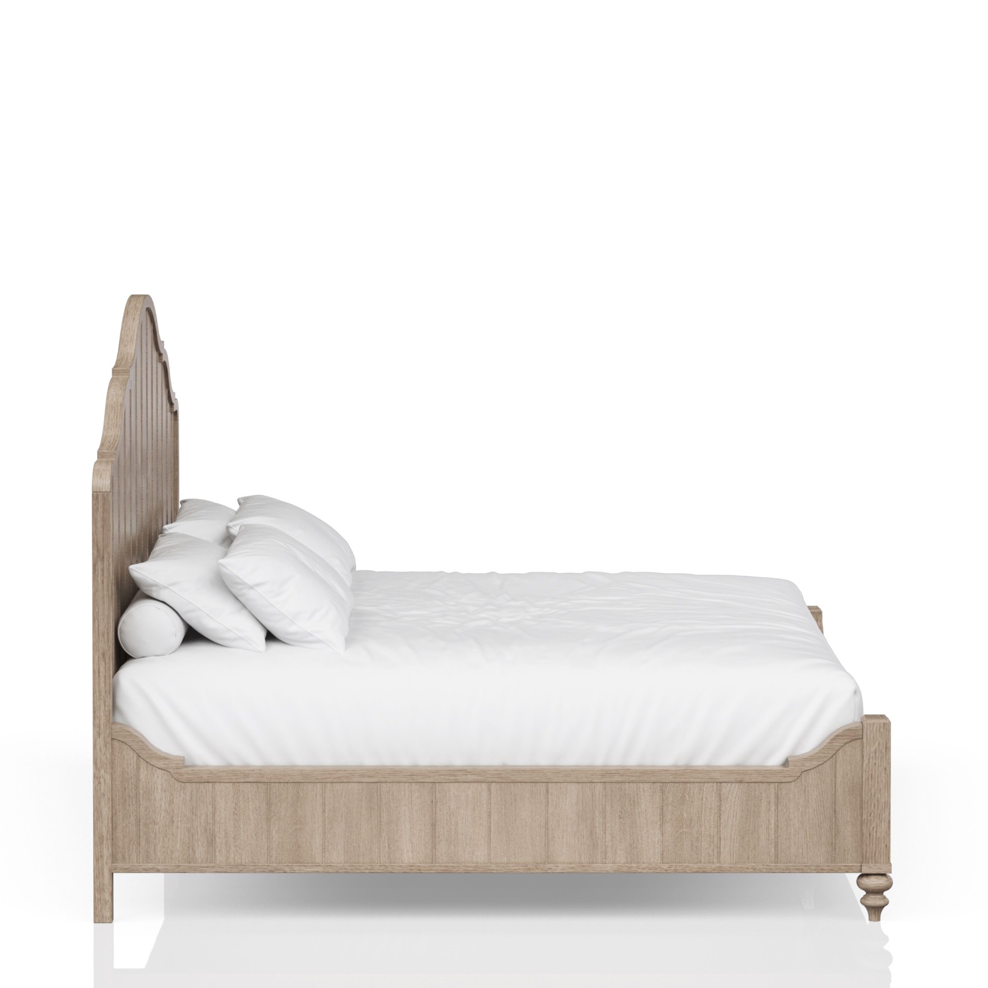 King Panel Bedroom Set With 3 Drawer Nightstand, Casual Dresser, Cane Mirror, 3 Drawer Cane Front Chest And Bench - Sand - Image 17