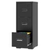 Metal Vertical File Cabinet With Lock And Card Slot For A4 Legal / Letter Size, Durable Steel - Black - Image 4