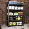 Industrial Heavy Duty Metal Garage Shelving Unit 5 Tier Adjustable Storage Rack - Brushed Nickel - Image 2
