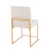 Fuji - Contemporary High Back Dining Chair (Set of 2) - Gold / Beige - Image 4