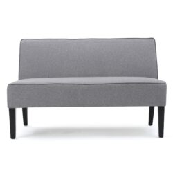 Contemporary Loveseat & Upholstered Fabric And Birch Wood Legs - Gray