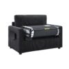 Twin Size Sofa Bed Sleeper Sofa Loveseat With Foldable Mattress, Side Table, Storage Pocket, USB Ports - Black - Image 9