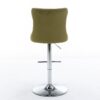 Swivel Velvet Barstools Adjusatble Seat Height From 25-33", Modern Upholstered Chrome Base Bar Stools With Backs Comfortable Tufted For Home Pub And Kitchen Island (Set of 2), 1712Ol - Olive Green - Image 8
