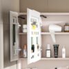 Aluminium Medicine Cabinet Mirror, With 3 Colors LED Light And Defogging Function - Khaki - Image 7