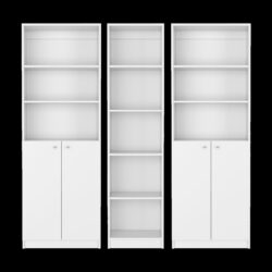 Levan - 3 Piece Living Room Set With 3 Bookcases, Spacious And Elegant Design - White