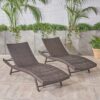 Kauai - Modern Style Wicker Chaise Lounge - Brown Multi - Image 6