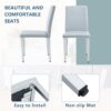 Exquisite & Versatile Dining Chairs (Set of 4) Comfortable & Stylish Seating With Metal Legs - Light Gray - Image 6