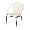 Outdoor Faux Rattan Wicker Chair With Iron Frame (Set of 2) - White / Black - Image 7
