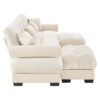 Modern U Shape Modular Sectional Sofa Couch With Movable Ottomans Convertible L Shaped With Pillows And Bolstered Armrests - Cream - Image 14