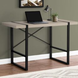 Computer Desk For Home Office, Laptop, Contemporary, Versatile Placement - Taupe