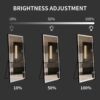 Led Mirror Full Length Mirror With Lights Wide Standing Tall Full Size Mirror For Bedroom Giant Full Body Mirror Large Floor Mirror With Lights Stand Up Dressing Big Lighted Mirror - Black - Image 7