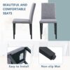 Exquisite Linen Cotton Dining Chairs (Set of 4), Simple And Versatile Design With Comfortable Seating - Light Gray - Image 6