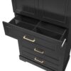 Bathroom Cabinet With 3 Drawers, Adjustable Shelf, Panels, Steel Handles, Soft Close Doors - Black - Image 19