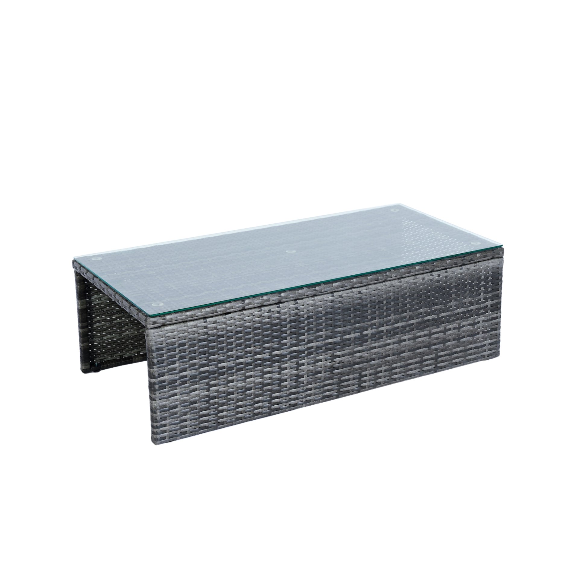 6 Piece Patio Wicker Sectional Set Patio Backyard Conversation Set Space Saving - Gray / Black - Image 9