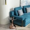 Modern Minimalist Coffee Table Carbon Steel Legs Tempered Glass Top - Rose Gold - Image 5