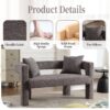 Modern Loveseat Sofa, Comfy Upholstered 2 Seater Sofa, Small Loveseat Accent Couch For Leisure Areas - Gray - Image 6