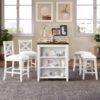 5 Pieces Counter Height Rustic Farmhouse Dining Room Wooden Bar Table Set With 2 Stools And 2 Chairs - White - Image 3