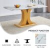 Modern Minimalist Dining Table With Imitation Marbled Glass Top And Legs For Kitchen And Living Room - Gold - Image 8