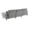L Shaped Convertible Sectional Sofa 4 Seat Tufted Couch Set With Two Tone Adjust Legs Cloud Movable Ottoman - Gray - Image 8