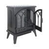 24" 3D Flame Electric Infrared Quartz Fireplace Stove With Remote Control - Antique Black - Image 7