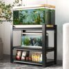 Metal Aquarium Stand 20 - 30 Gallon Adjustable 3 Tier Fish Tank Rack Shelf, Heavy Duty - White - Image 2