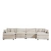 Cloud Like Comfy Soft Upholstered 4 Seater Modular Sofa With Ottomans - Beige - Image 14
