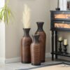 Desktop Vase, Classic And Neat Floor Vase, High Independent Flower Stand, Home Decoration Flower Stand (Set of 3) - Black / Brown - Image 2