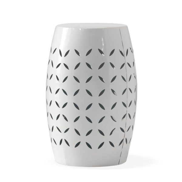 Lilac - Modern Side Table With Iron Cut Design - White