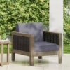 Outdoor Club Chair With Wicker Accents And Water Resistant Cushions - Gray - Image 7