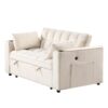 Multi Functional Sofa Bed With Cup Holder And USB Port For Living Room Or Apartments - Milk White - Image 12