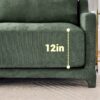Elegant Chenille 2 Seater Sofa With Ottoman & Lumbar Pillows Ergonomic Design Easy Install - Green - Image 8