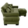 Super Comfort Oversized Modular Velvet Sectional Sofa Couch With Movable Ottoman - Olive Green - Image 9