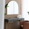 Arched Decorative Accent Mirror With Iron Frame, Wall Deor For Bathroom, Bedroom, Entryway, Mantel - Gold - Image 3