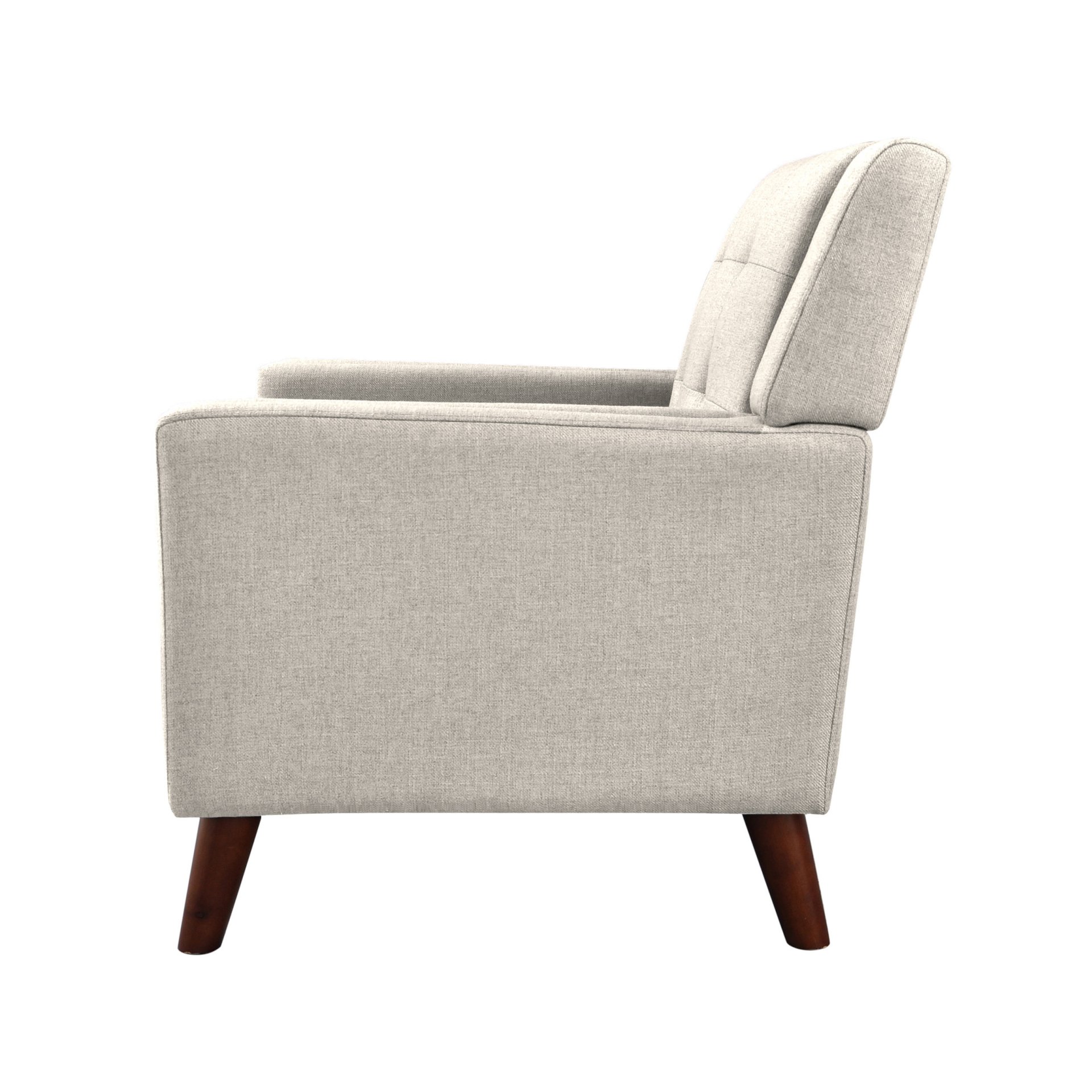 Luminaesque - Fabric Upholstered Armchair With Tufted Back - Beige - Image 5