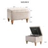 Retro Style Square Velvet Upholstered Ottoman With Storage, Elegant Design - Pink - Image 3
