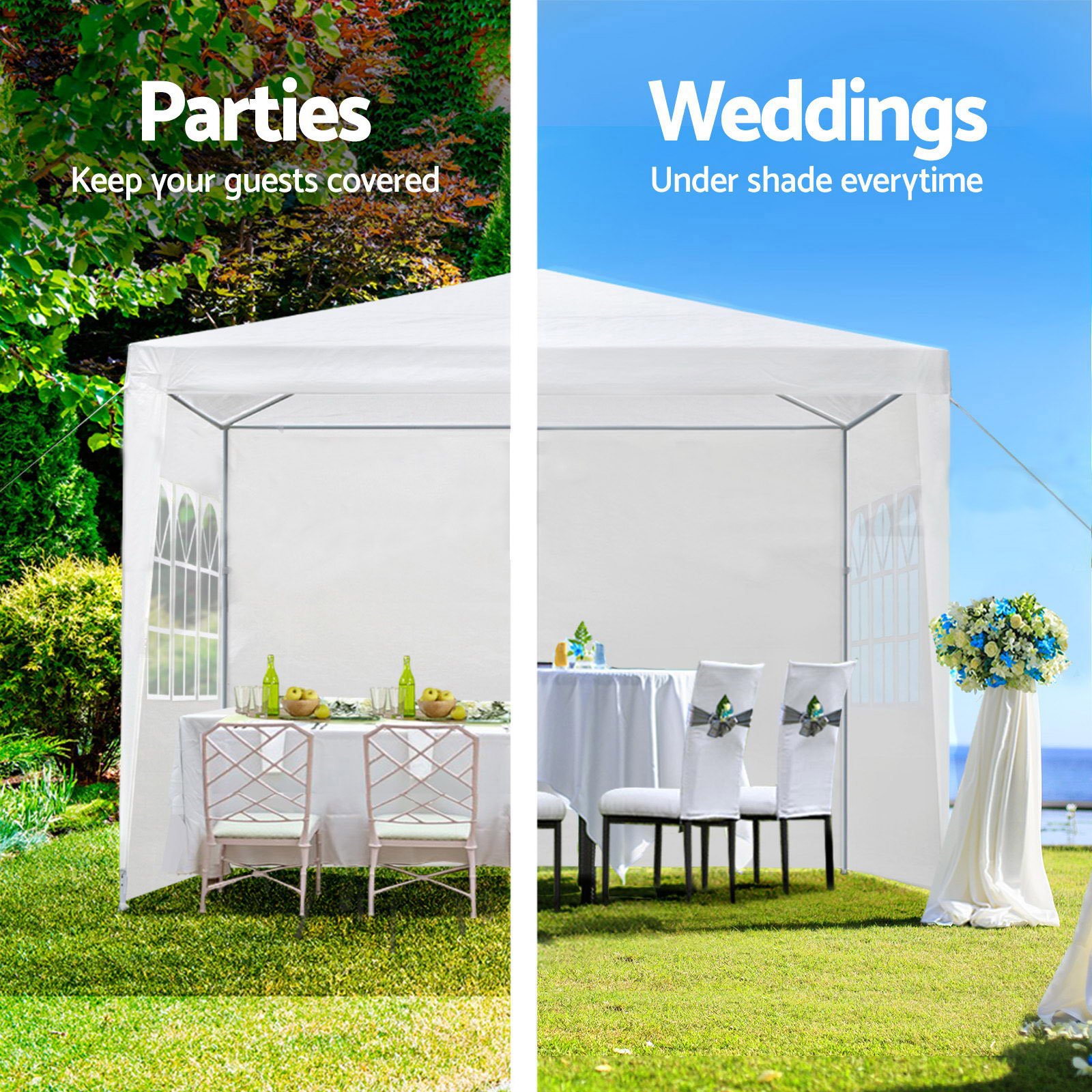 10X20' Outdoor Garden Gazebo Wedding Party Tent Canopy Marquee With 6 Removable Sidewalls - White - Image 7