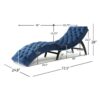 Elegant Tufted Chaise Lounge With Curved Design - Antique Navy Blue - Image 3