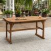 Modern Slat Top Solid Acacia Wood Butterfly Outoor Dining Table - Brown - Image 5
