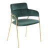 Napoli - Contemporary Chair (Set of 2) - Gold / Emerald Green - Image 2