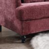 Mid Century Modern Chenille Fabric Loveseat Sofa, 2 Seat Upholstered Couch With Wood Feet - Wine Red - Image 15