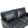 Mid Century Modern Loveseat Sofa, 2 Seater With USB & Removable Pillow Cover - Black - Image 24