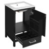 20" Bathroom Vanity With Sink, Soft Close Drawers, Door Organizer, Divider Drawer, Adjustable Foot Pads - Black - Image 14