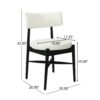 Mid Century Modern Dining Chairs With Unique Open Back And Upholstered Curved Backrest - Black / Beige - Image 3