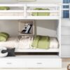 Full Over Full Bunk Bed With Twin Size Trundle And Staircase - White - Image 18