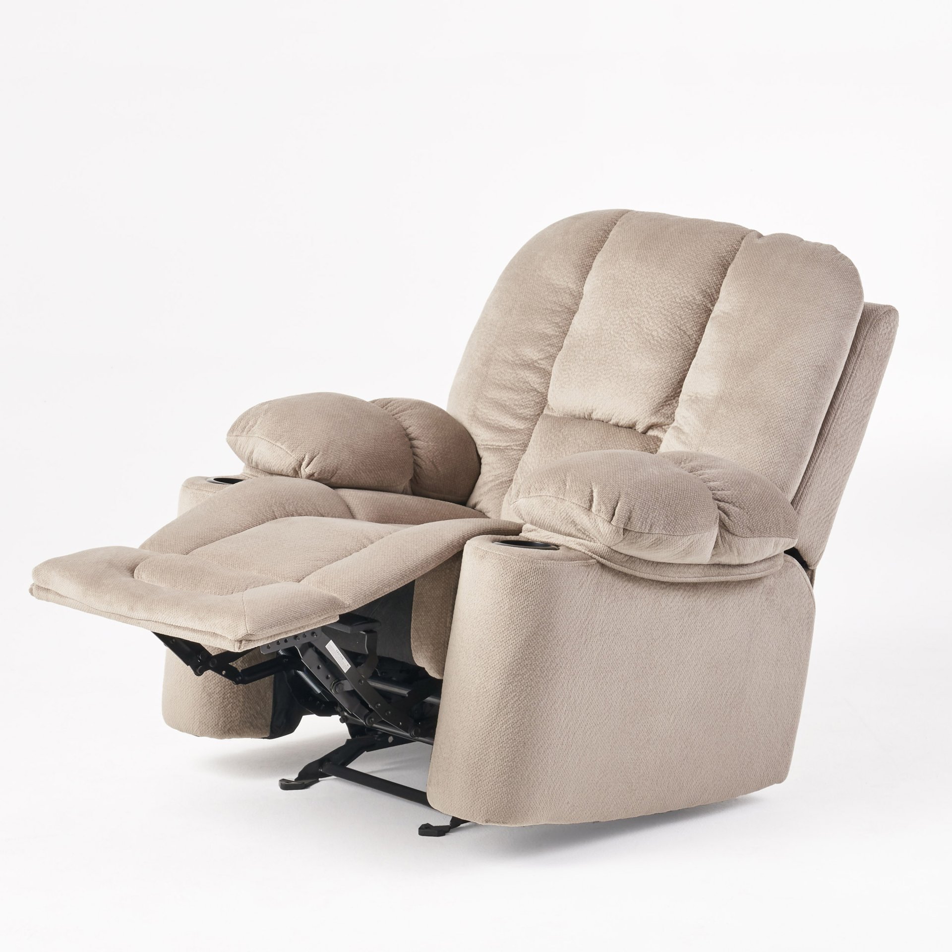 Luxurious Manual Recliner Chair, Skin-Friendly, Dual Cup Holders - Coffee - Image 4