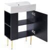 Bathroom Vanity, Combo Cabinet, Bathroom Storage Cabinet, Single Ceramic Sink, Left Side Storage - Black - Image 12
